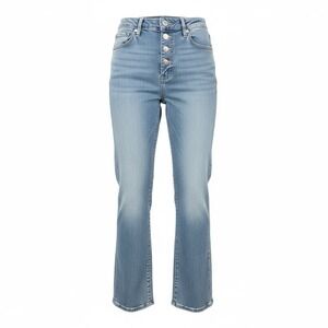 Soft Surroundings High Rise Button Fly Straight‎ Jeans Blue Stretch Women's 12